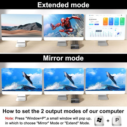 Skanto | KC-KVM203DH 8K 30Hz USB3.0 DP+DP+HDMI Triple Monitors KVM Switch, EU Plugg