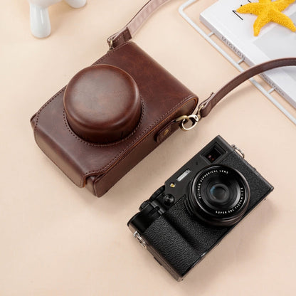 Skanto | For FUJIFILM X100VI Full Leather Camera Case with Strap (Coffee)