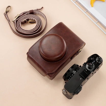 Skanto | For FUJIFILM X100VI Full Leather Camera Case with Strap (Coffee)