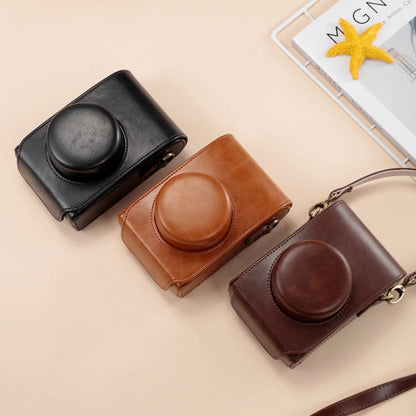 Skanto | For FUJIFILM X100VI Full Leather Camera Case with Strap (Coffee)