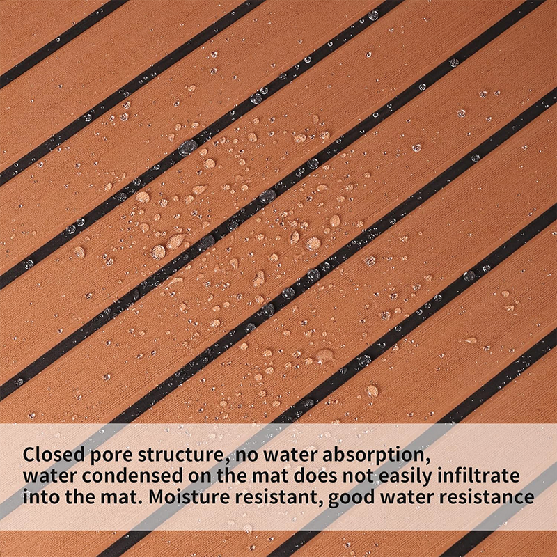 BowLift | 94.5''x36'' EVA Foam Teak Floor Decking Sheet,Non-Skid-Self-Adhesive Flooring Synthetic Deck,Marine Yacht RV Boat Flooring Mats