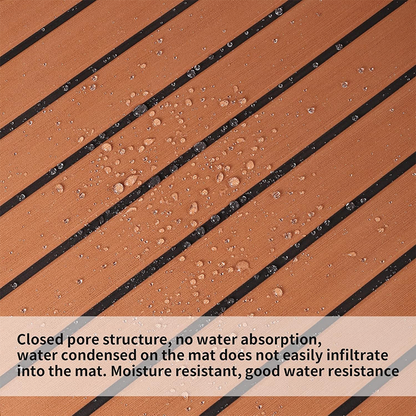 BowLift | 94.5''x36'' EVA Foam Teak Floor Decking Sheet,Non-Skid-Self-Adhesive Flooring Synthetic Deck,Marine Yacht RV Boat Flooring Mats