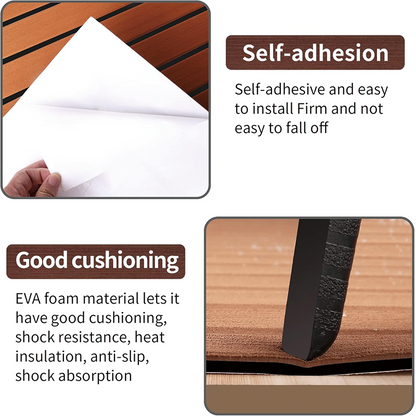 BowLift | 94.5''x36'' EVA Foam Teak Floor Decking Sheet,Non-Skid-Self-Adhesive Flooring Synthetic Deck,Marine Yacht RV Boat Flooring Mats
