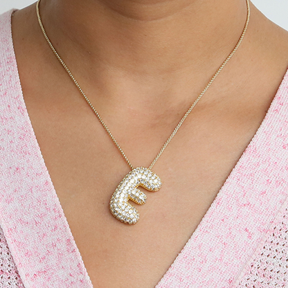 BowLift | Chunky Bubble Diamond Dazzle Initial Necklaces