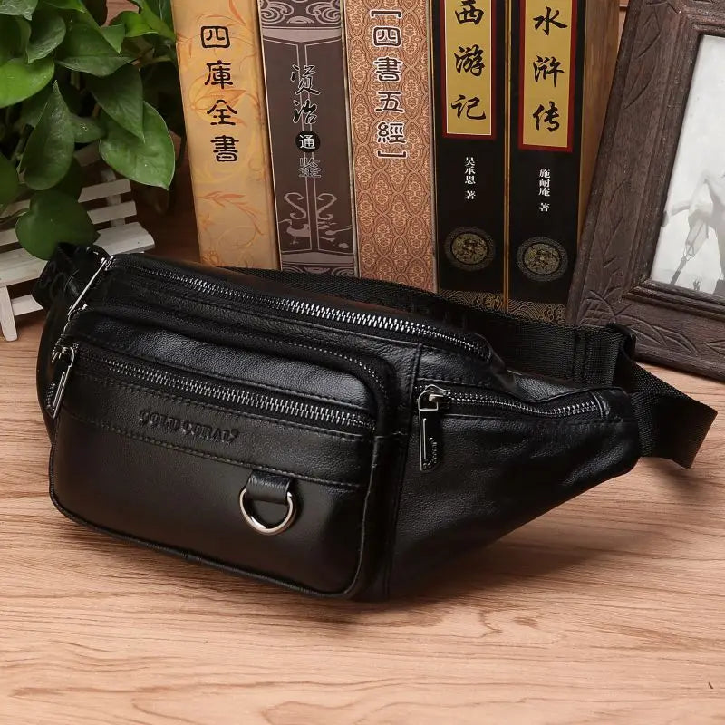 BowLift | Genuine Leather Fanny Pack | Large Capacity, Robust Design & Versatile for Travel and Outdoor Activities