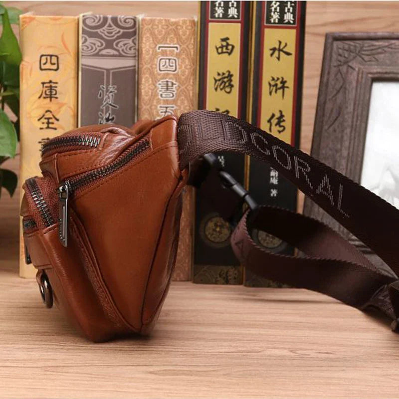 BowLift | Genuine Leather Fanny Pack | Large Capacity, Robust Design & Versatile for Travel and Outdoor Activities