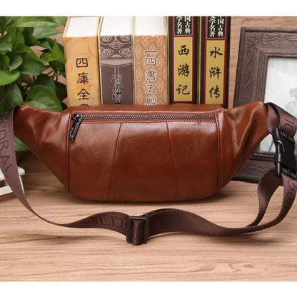Skanto | Genuine Leather Fanny Pack | Large Capacity, Robust Design & Versatile for Travel and Outdoor Activities