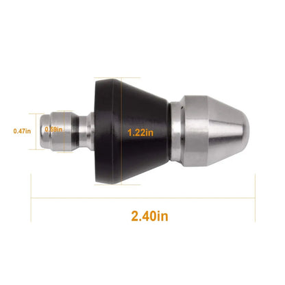BowLift | Stainless Steel Pipe Cleaning Nozzle with High Pressure Water Jets
