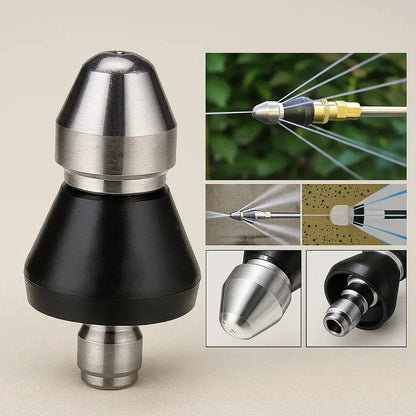 BowLift | Stainless Steel Pipe Cleaning Nozzle with High Pressure Water Jets