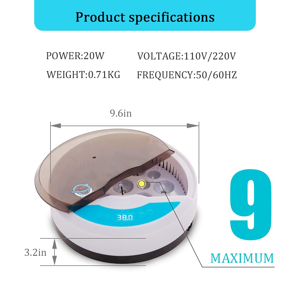 Skanto | Egg Incubator for Chicken Eggs Inkubator for Egg Hatching Chicks with Temp Control LED Chicken Hatcher