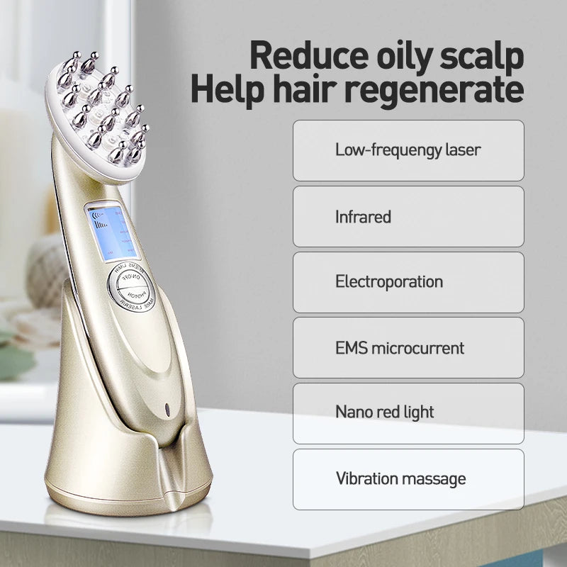 Skanto | Red Light Therapy for Hair Growth – Low-Level Laser Light Comb for Effective Hair Loss Treatment, Includes Hair Growth Brush for Better Results