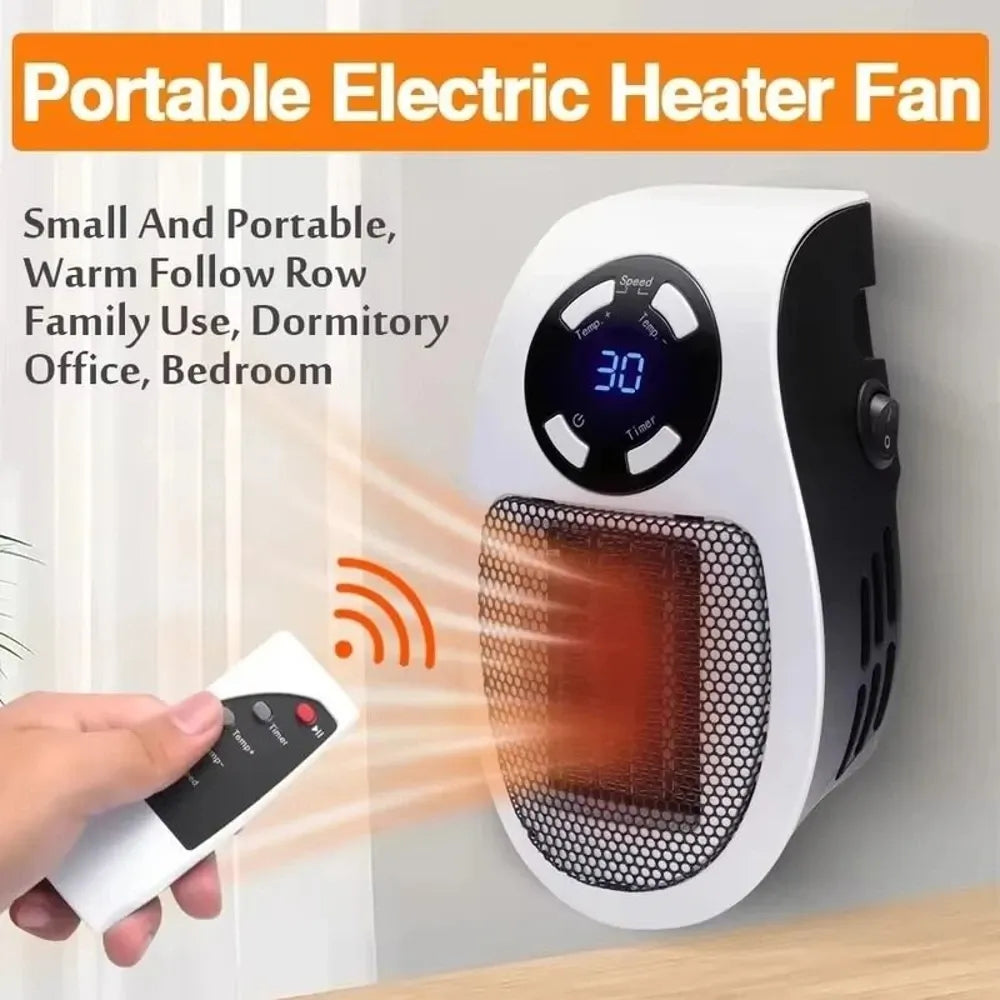 Skanto | Electric Room Heater Plug-In Mini Wall Heater Remote Control