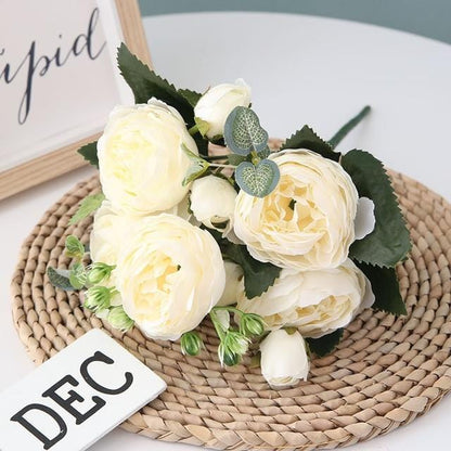 Elegant peony flower composition for home decoration – High-quality non-woven fabric