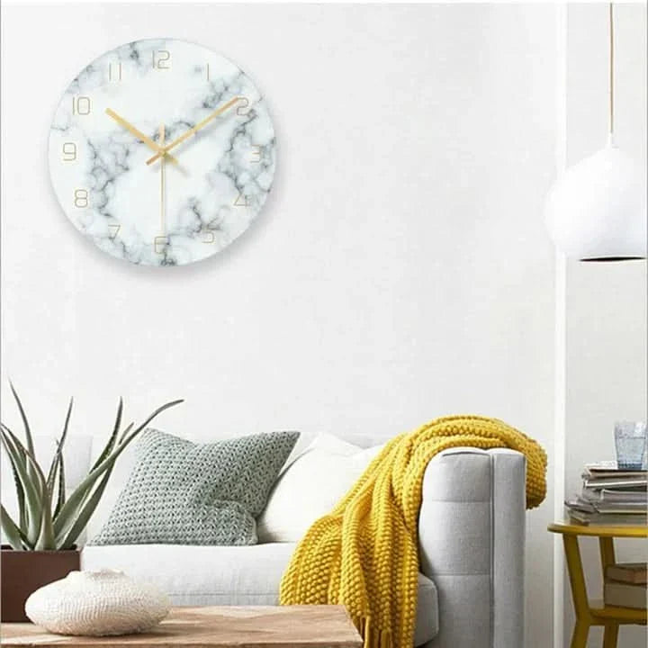 BowLift | Olive - Elegant Wall Clock with Marble Inspiration