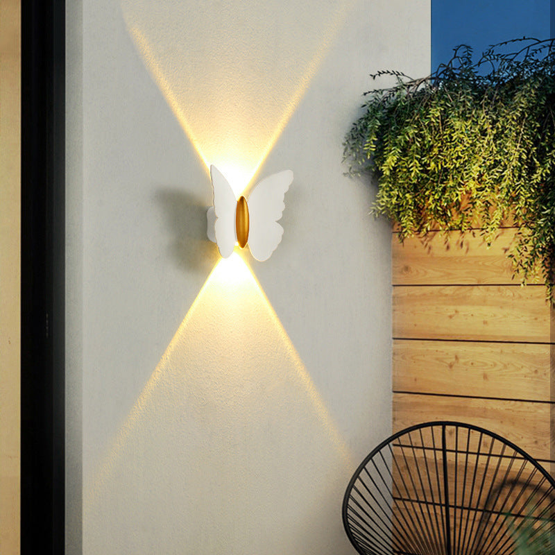 Butterfly-Design LED Outdoor Wall Lantern
