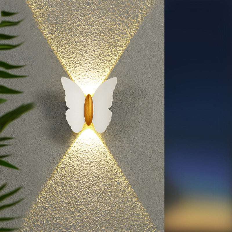 Butterfly-Design LED Outdoor Wall Lantern