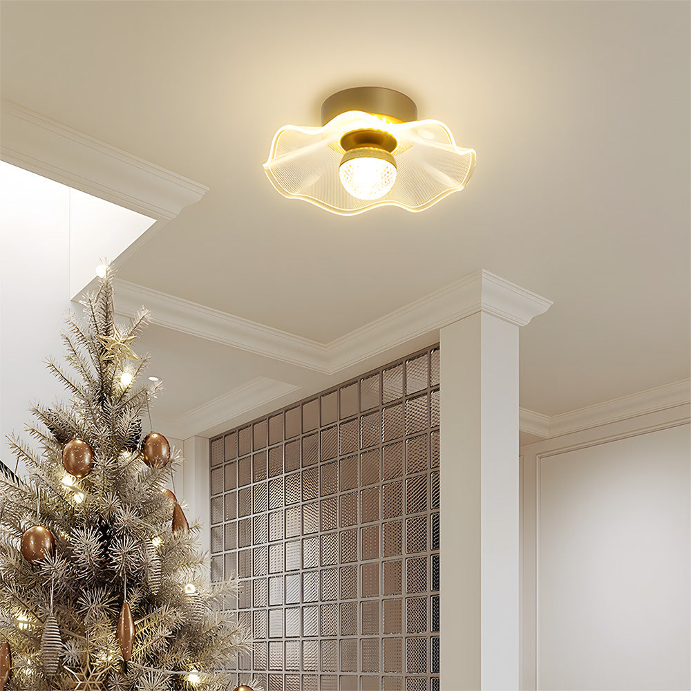 Gold-Finish LED Flush Mount & Wall Light