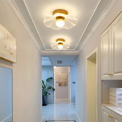 Gold-Finish LED Flush Mount & Wall Light