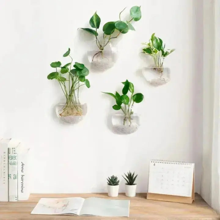 BowLift | Elegant Glass Wall Vase – Minimalist Plant Holder