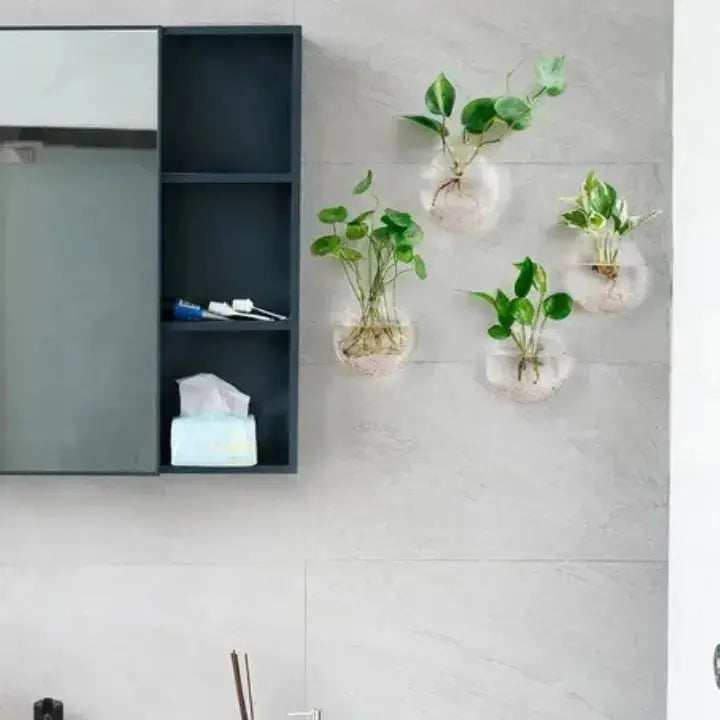 BowLift | Elegant Glass Wall Vase – Minimalist Plant Holder