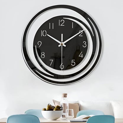 BowLift | Modern Black Acrylic Wall Clock in Scandinavian Design 30 cm