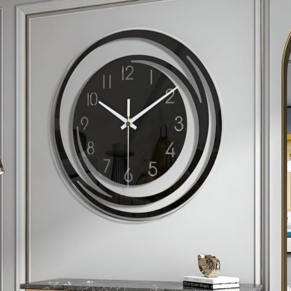 BowLift | Modern Black Acrylic Wall Clock in Scandinavian Design 30 cm