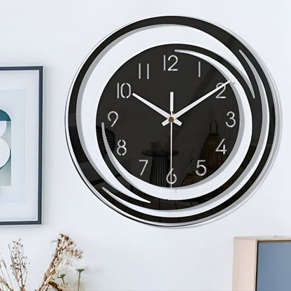 BowLift | Modern Black Acrylic Wall Clock in Scandinavian Design 30 cm