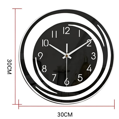 BowLift | Modern Black Acrylic Wall Clock in Scandinavian Design 30 cm