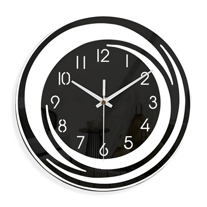 BowLift | Modern Black Acrylic Wall Clock in Scandinavian Design 30 cm