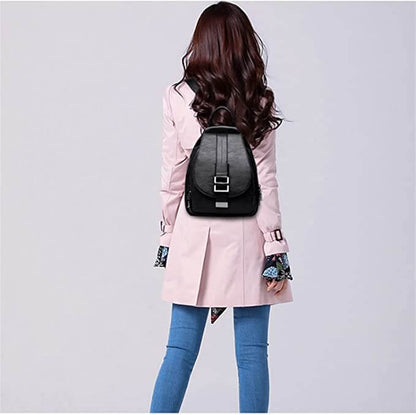 Ladies Leather Backpack with Anti-Theft Compartment and Compact Design | Kalsten