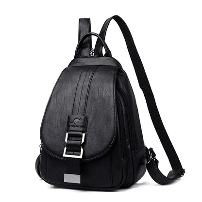 Ladies Leather Backpack with Anti-Theft Compartment and Compact Design | Kalsten