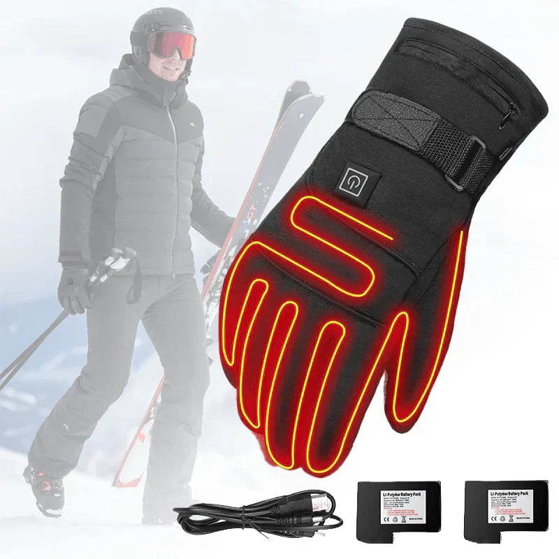 Skanto | ThermoGrip Heated Gloves – Waterproof Unisex Gloves with 3 Heat Levels and Touchscreen Function