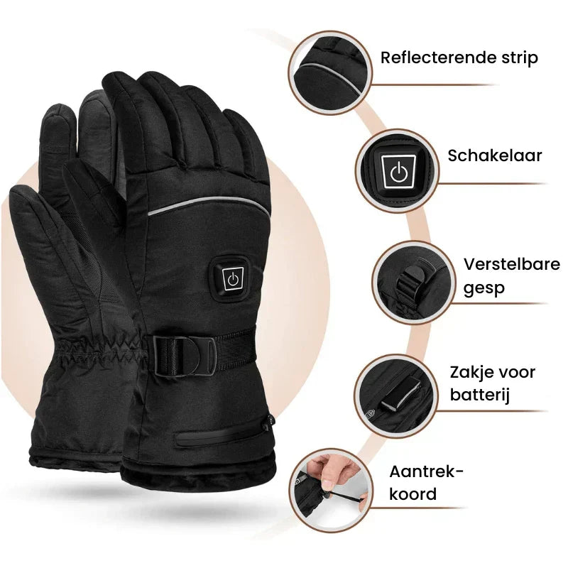 Skanto | ThermoGrip Heated Gloves – Waterproof Unisex Gloves with 3 Heat Levels and Touchscreen Function