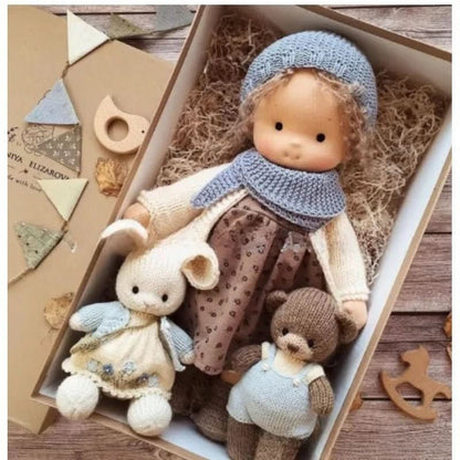 Skanto | Handmade Waldorf Doll | Cotton for Creative Play | Multicolored