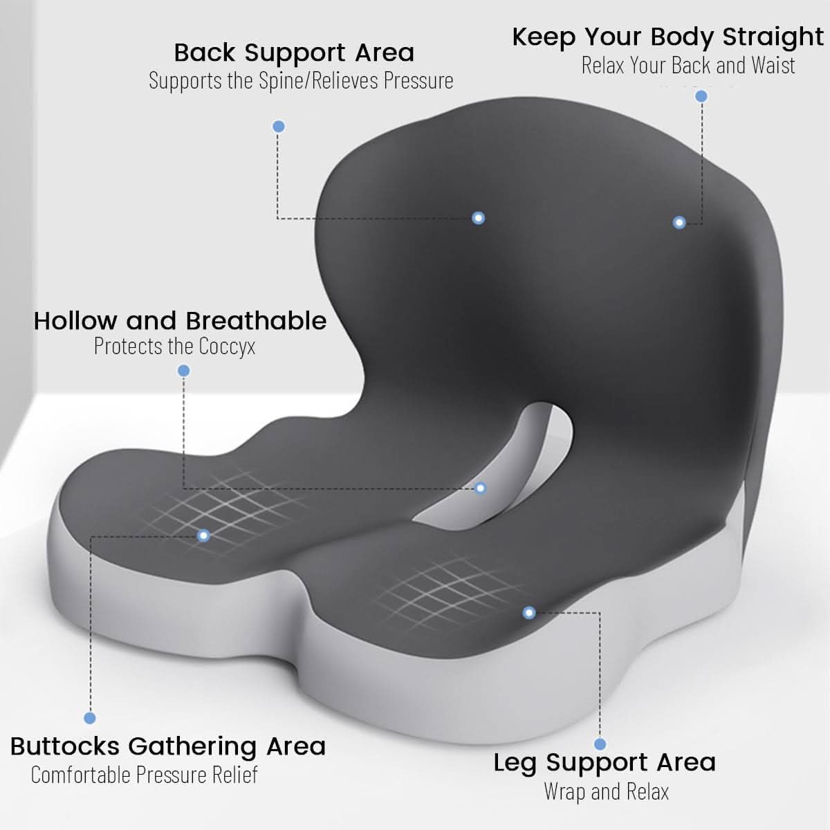 Skanto | Ergonomic Memory Foam Seat Cushion