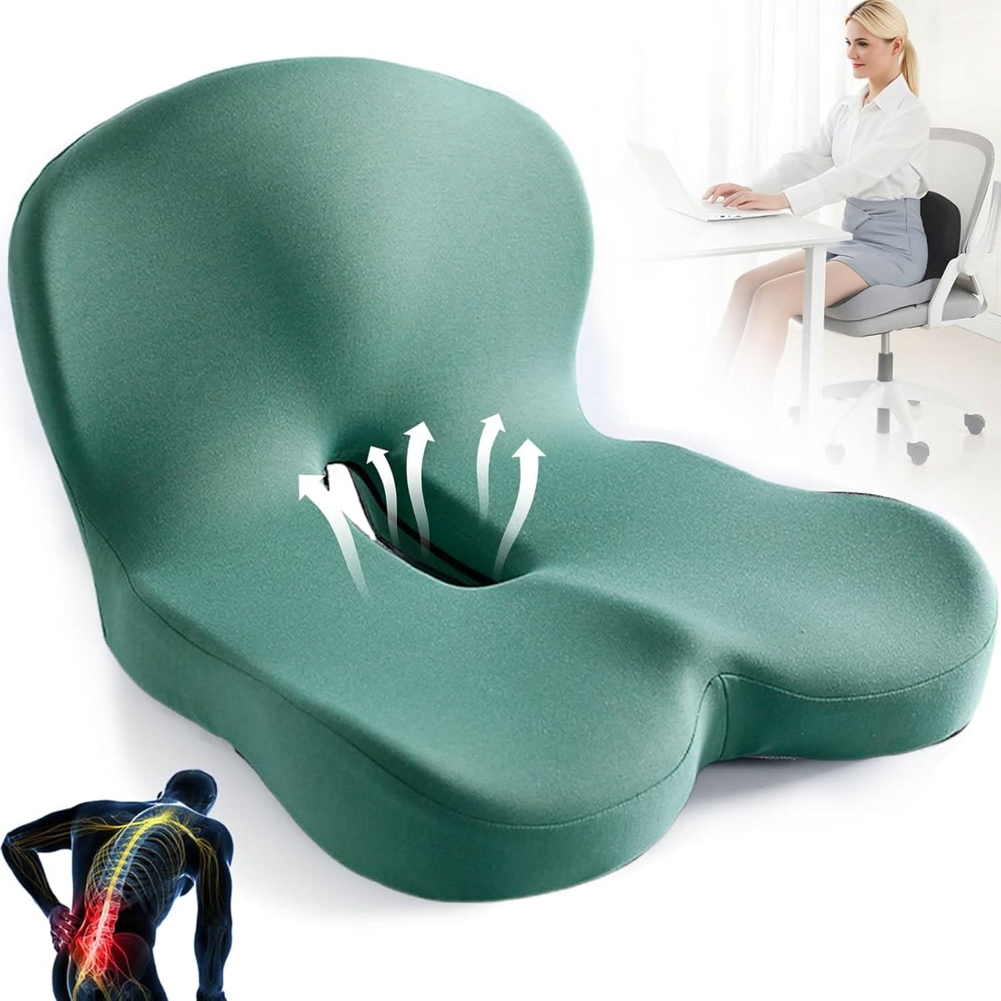 Skanto | Ergonomic Memory Foam Seat Cushion