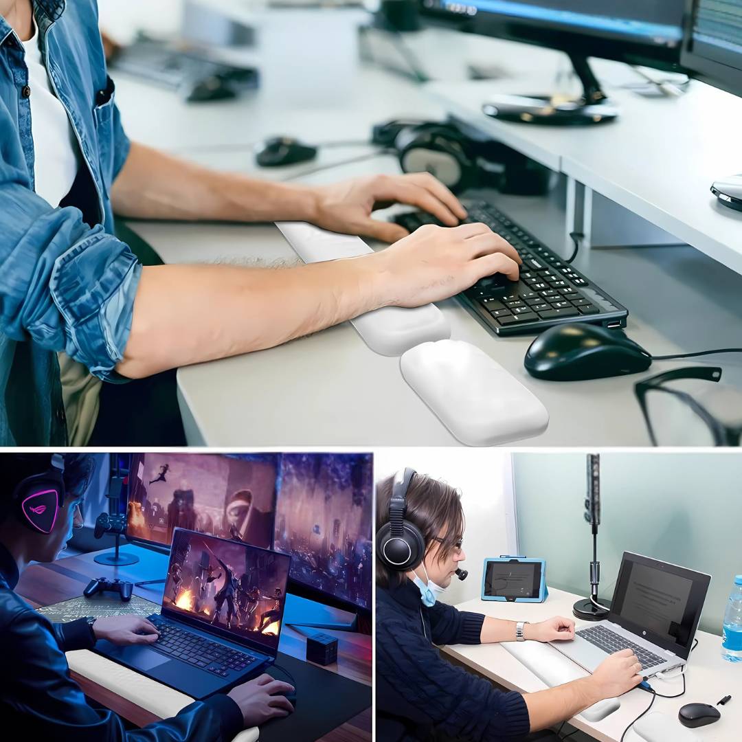 ErgoSupport Wrist Protection Rest Pad | for Mouse and Keyboard - Elevates Wrist - Reduces Strain Pain Bowlift
