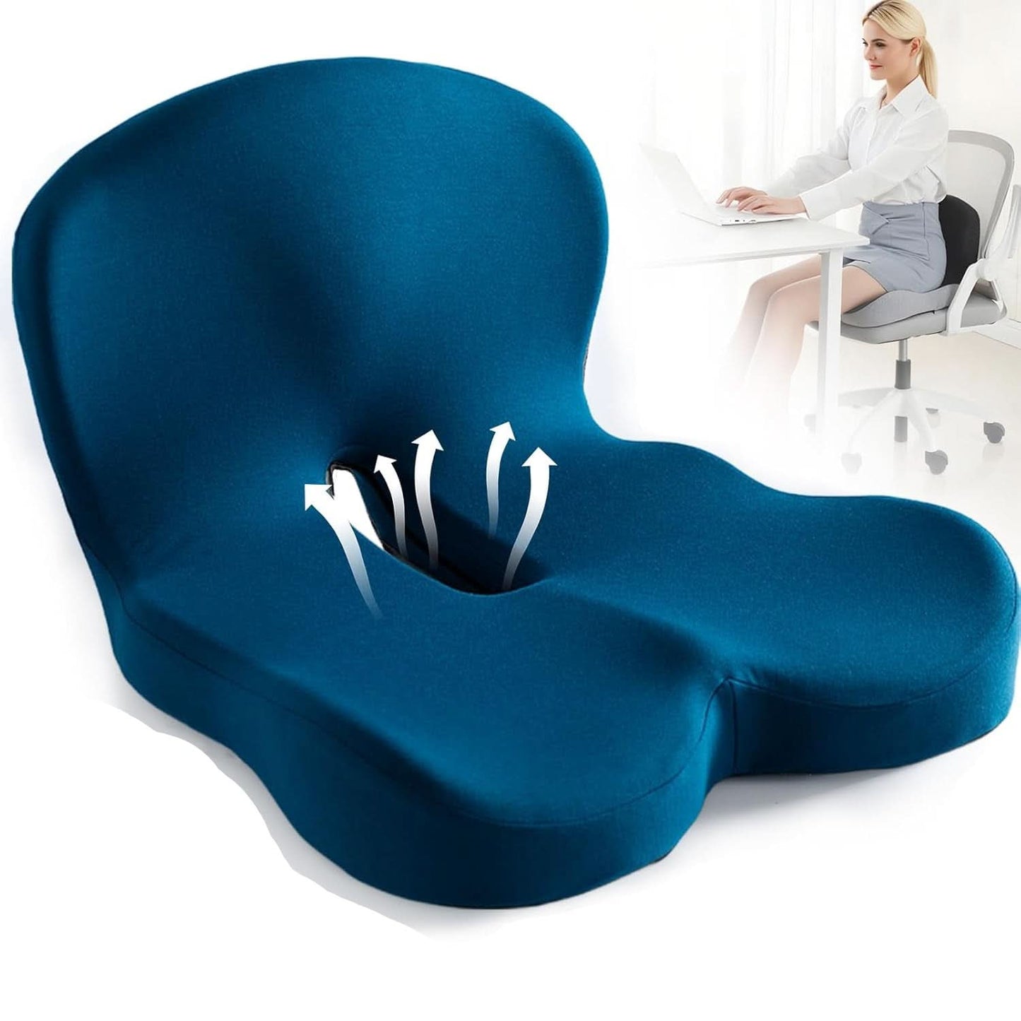 Skanto Skanto | Ergonomic Seat Cushion with Lumbar Support for Office, Car & Travel