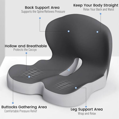 ErgoComfort Pad Memory Foam Seat Cushion | Bowlift