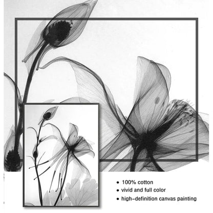 Exotic Flowers Minimalist Black White Wall Art Fine Art Canvas Prints Modern Botanical Pictures For Living Dining Room Office Decor