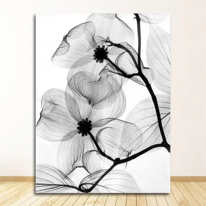 Exotic Flowers Minimalist Black White Wall Art Fine Art Canvas Prints Modern Botanical Pictures For Living Dining Room Office Decor