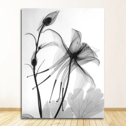 Exotic Flowers Minimalist Black White Wall Art Fine Art Canvas Prints Modern Botanical Pictures For Living Dining Room Office Decor