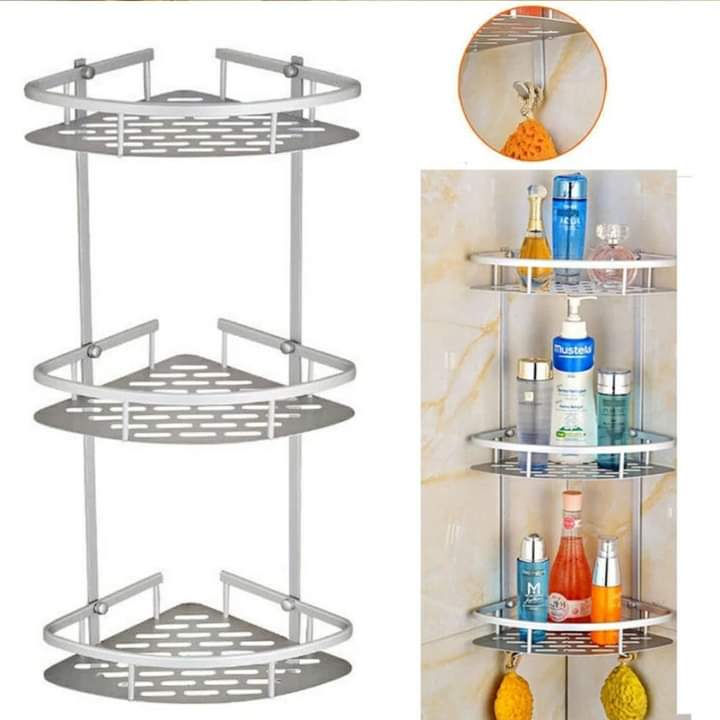 3-Tier Aluminum Bathroom Corner Shelf