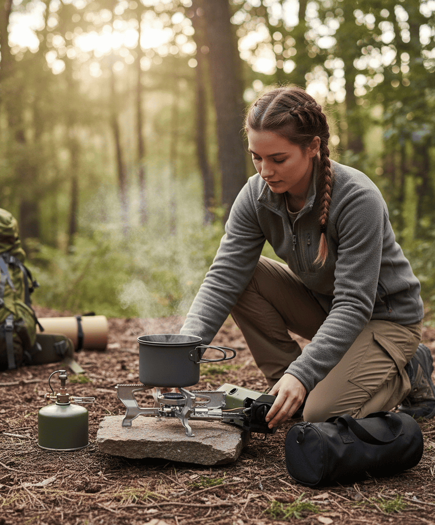 Skanto | Portable Gas Stove with Carrying Case for Easy Outdoor Cooking