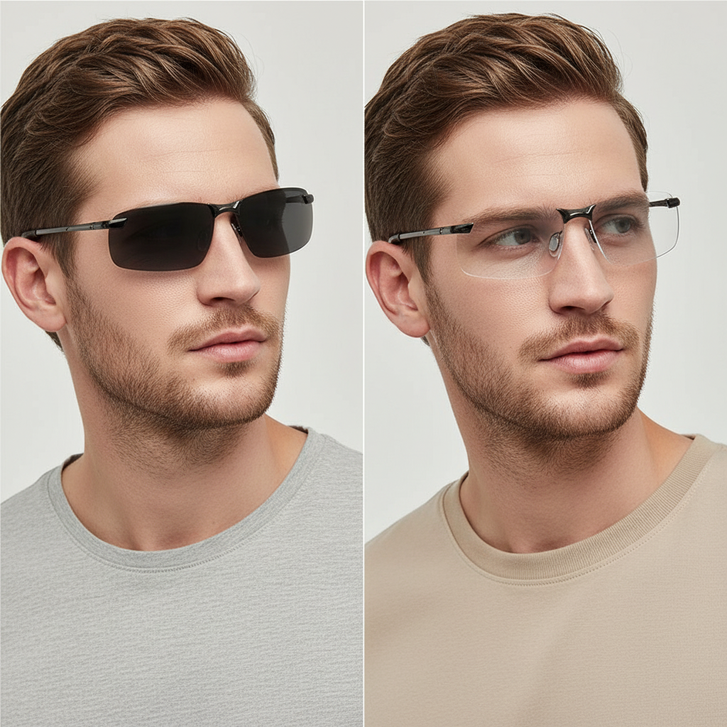 Karnz | Polarized Photochromic Sunglasses | UV400 Protection | Automatic Light Adjustment (Day & Night) | Intelligent Glare Reduction for Drivers & Outdoor