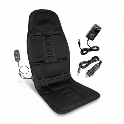 Brehn | 8-Mode Massage Seat Cushion | Heated Back & Neck Support | 8 Vibration Modes | Infrared Heat Therapy | Ergonomic Design for Car & Office