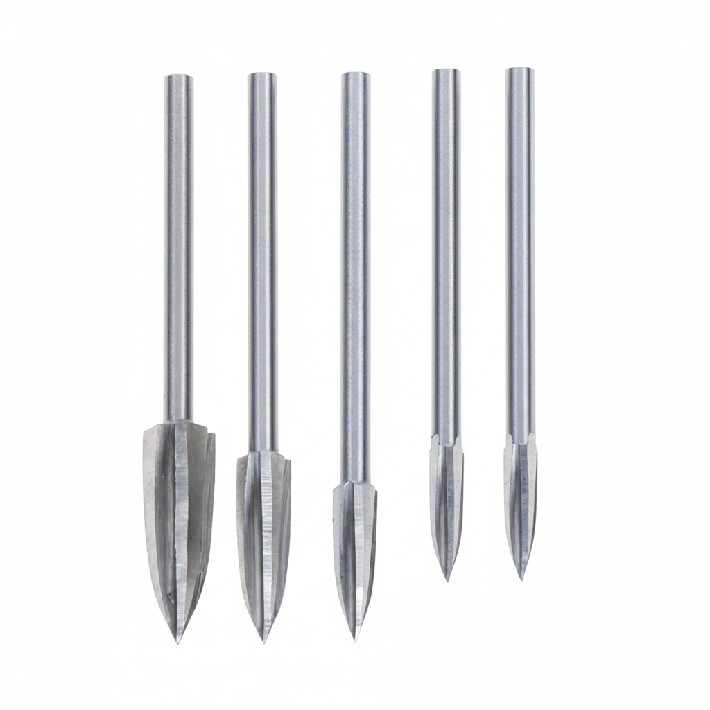 Brehn | 5-piece Wood Carving & Engraving Drill Bit Set | High-Speed Steel (HSS) | 3mm Universal Shank | Precision Router Bits for Wood, Acrylic & PVC | Professional DIY Accessories