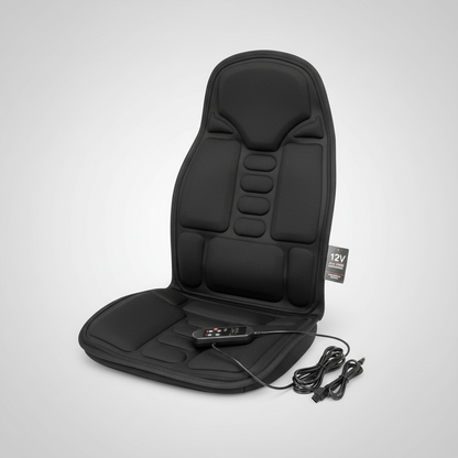 Brehn | 8-Mode Massage Seat Cover with Heat Function | Full-Body Vibration Massage for Back, Neck & Legs | 12V Car & Home Use | Ergonomic Seat Cover with Heat Therapy