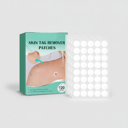 Brehn | SkinClear Skin Tag Remover | Patches for the removal of skin tags & warts | Hydrocolloid Technology | Pain-free & Discreet | For all skin types | 120 pieces