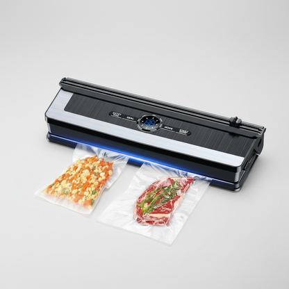 Brehn | Professional 8-in-1 Vacuum Sealer | Integrated Precision Cutter | Modes for Dry & Moist Foods | Airtight LED Sealing System | Incl. 15 Vacuum Bags